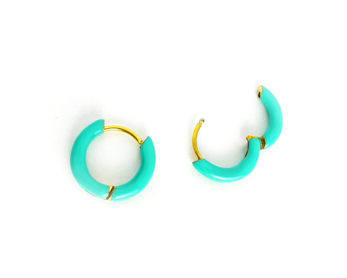 TEAL HUGGIE HOOPS