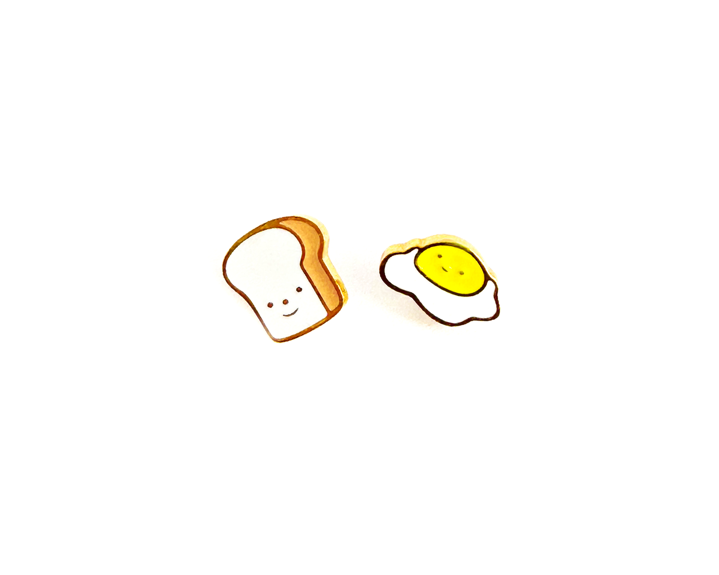 EGG AND TOAST STUD EARRINGS