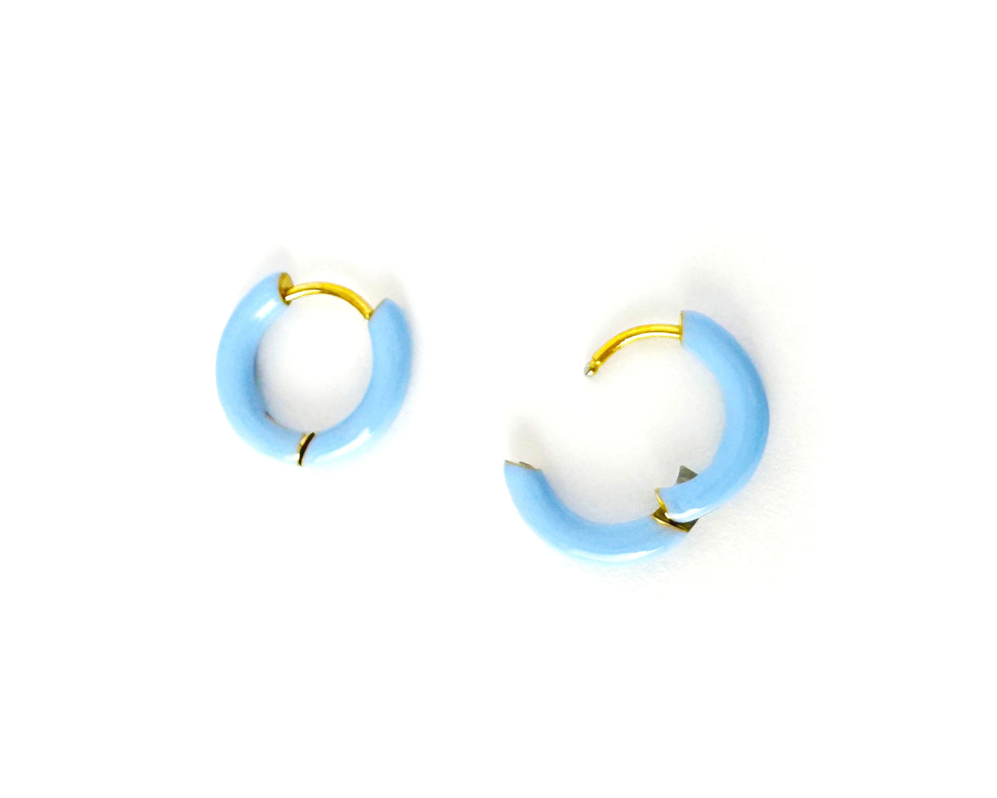 BABY BLUE HUGGIE HOOPS