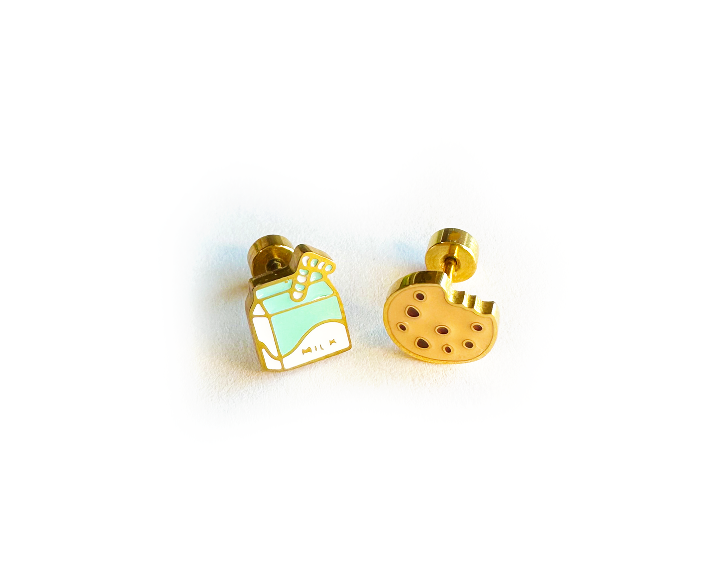 COOKIE AND MILK STUD EARRINGS
