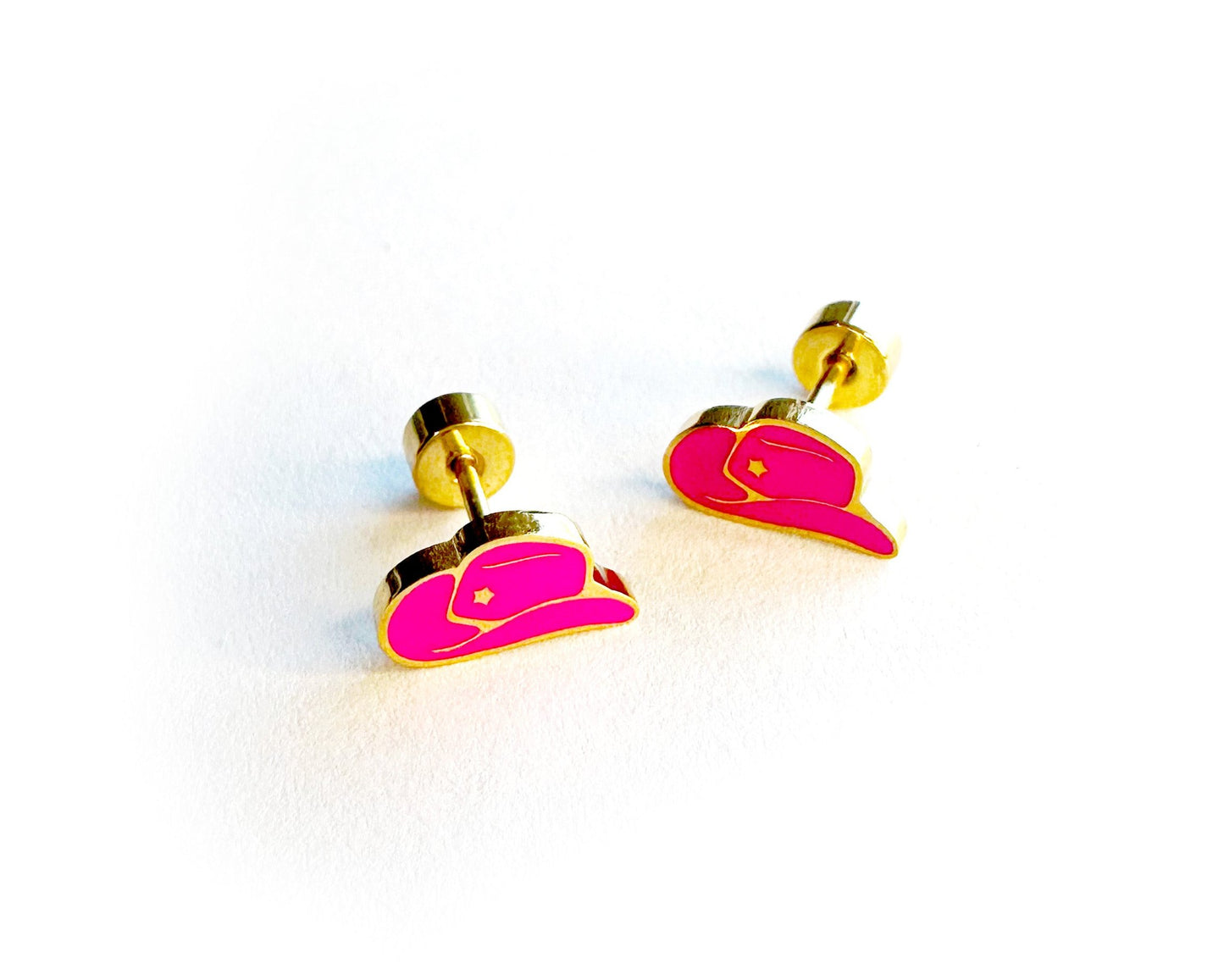 COWGIRL HAT STUD EARRINGS