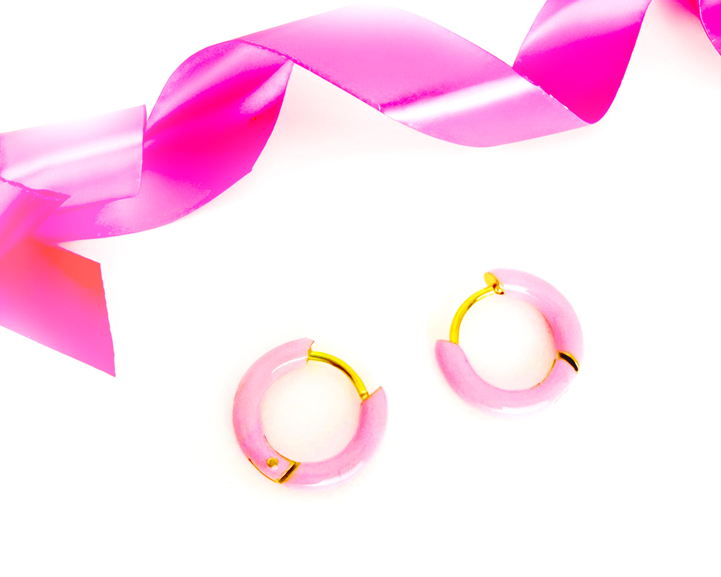 PINK HUGGIE HOOPS