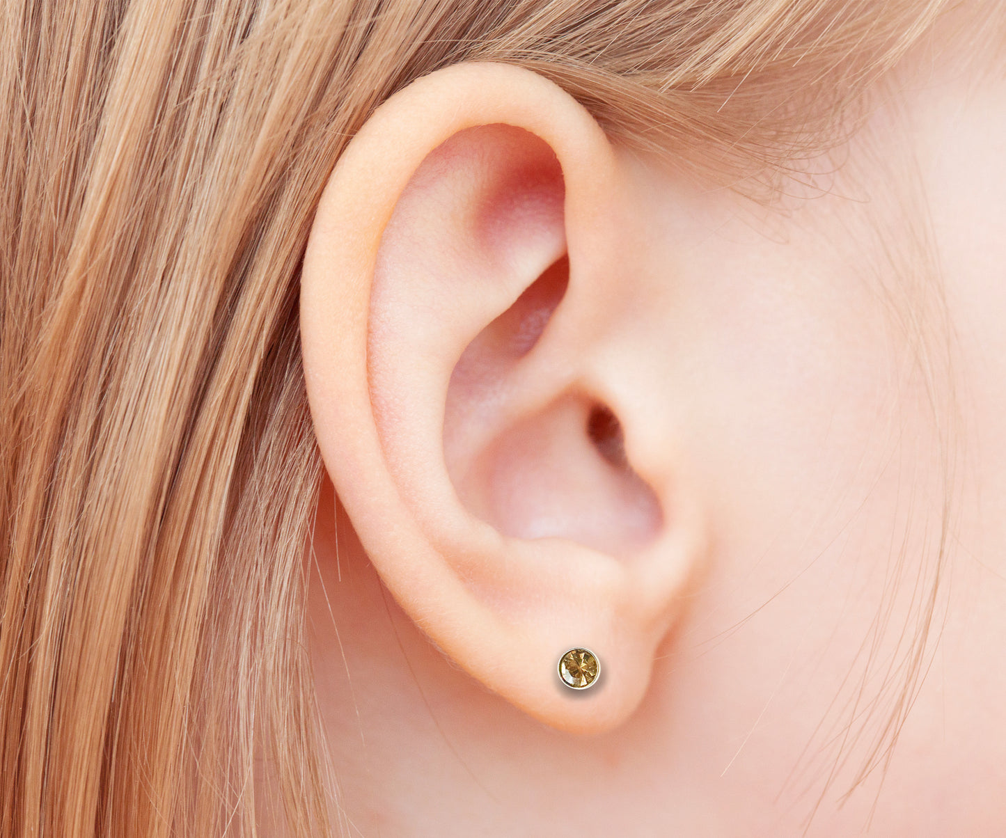 BROWN TOPAZ COLOR STUD EARRINGS