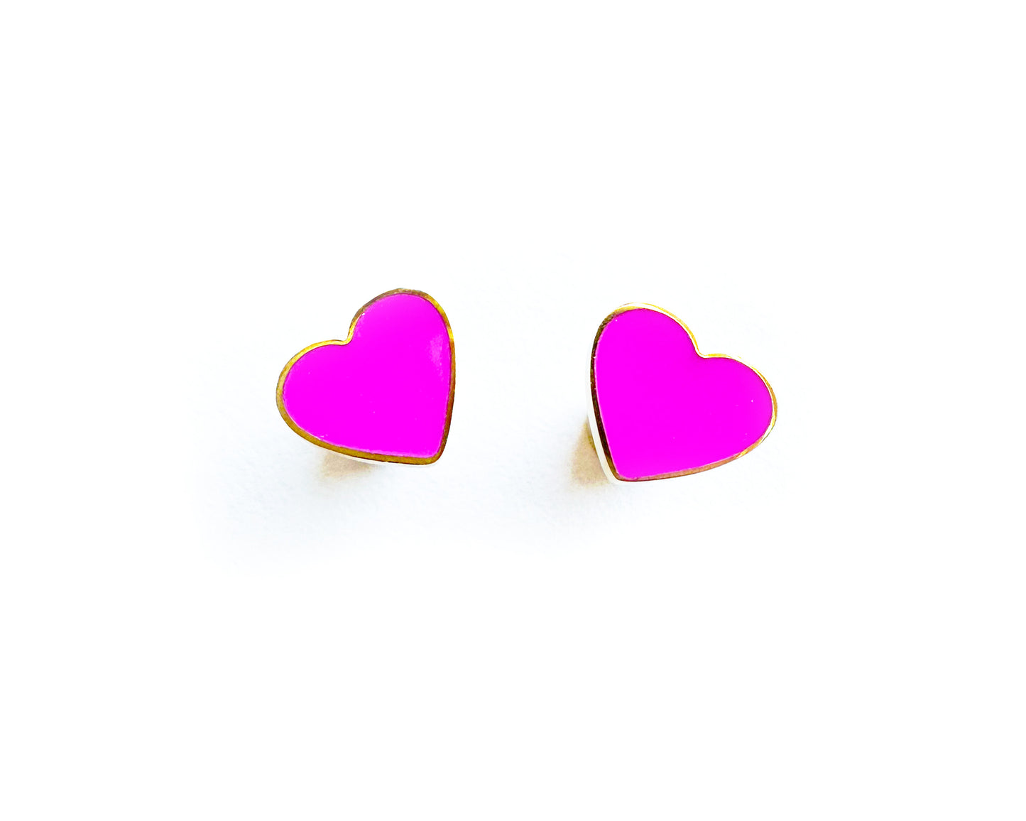 PINK HEART STUD EARRINGS