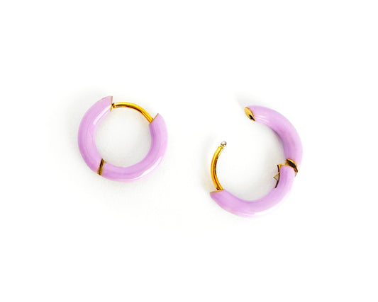 PURPLE HUGGIE HOOPS