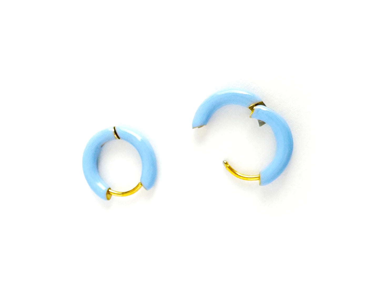 BABY BLUE HUGGIE HOOPS