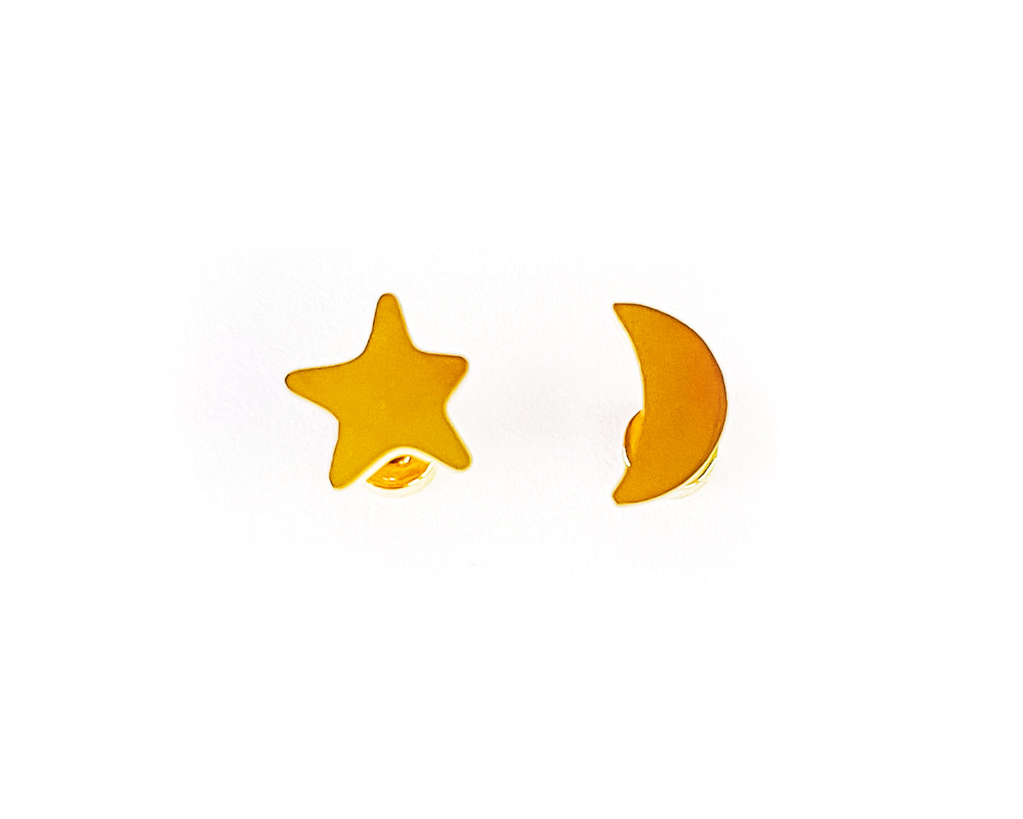 STAR AND MOON STUD EARINGS