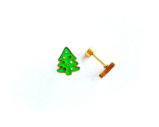 CHRISTMAS TREE STUD EARRINGS