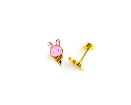 BUNNY ICE CREAM STUD EARRINGS