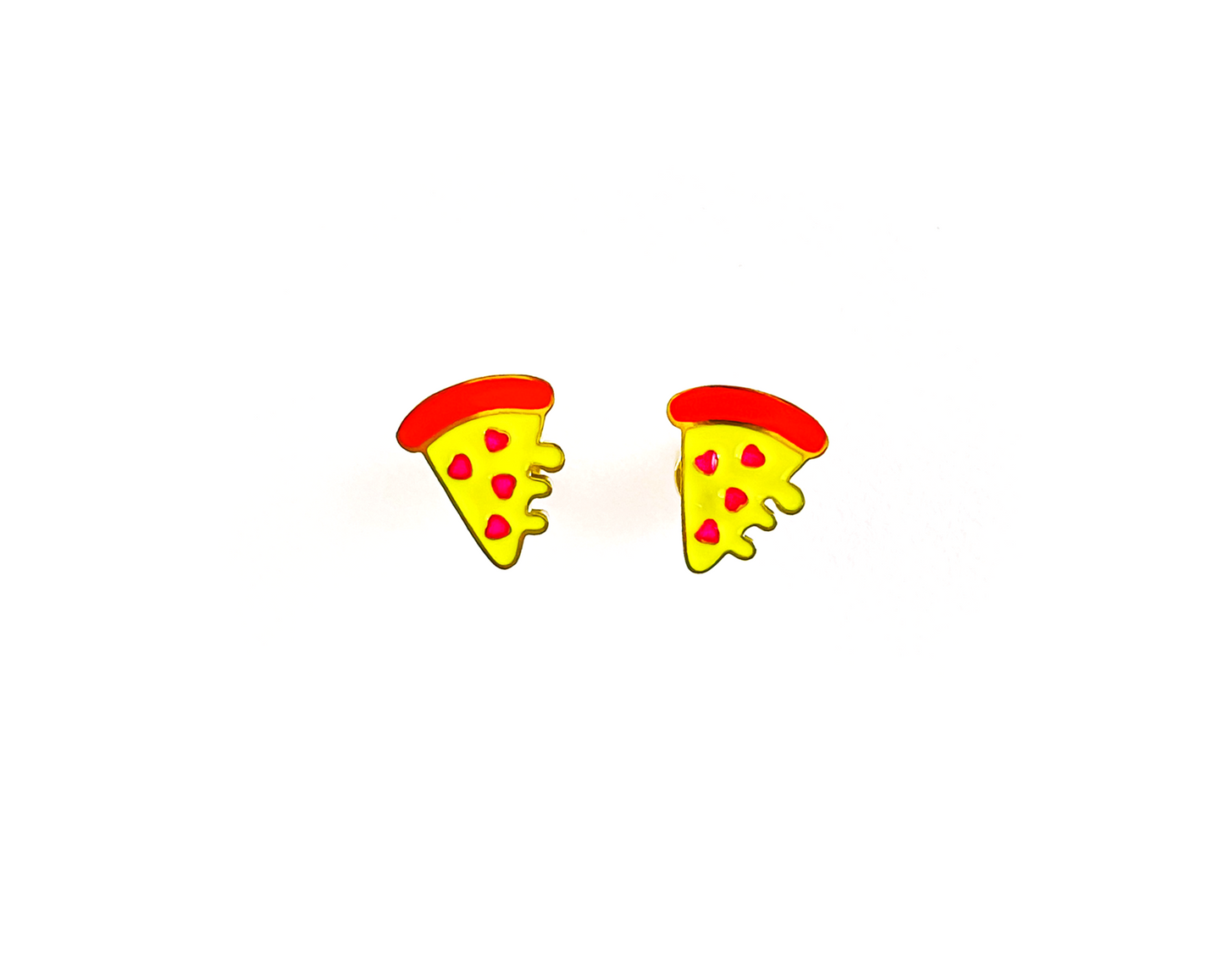 CHEESY PIZZA STUD EARRINGS