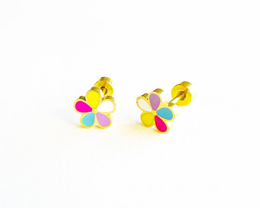 MULTI FLOWER STUD EARRINGS