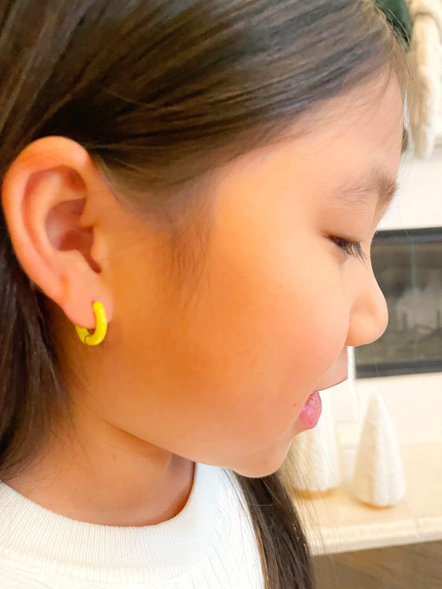 YELLOW HUGGIE HOOPS