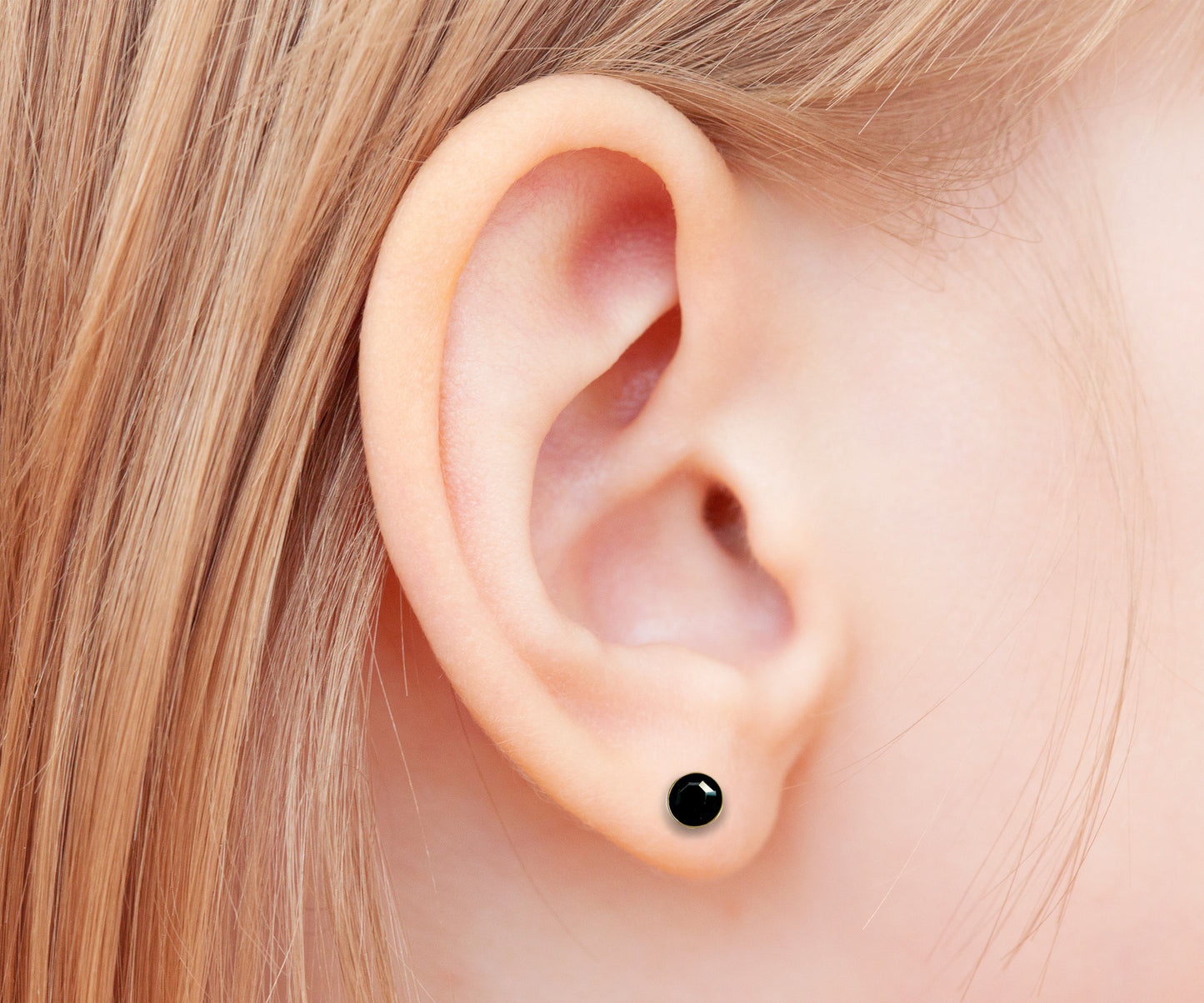 BLACK ONYX COLOR STUD EARRINGS